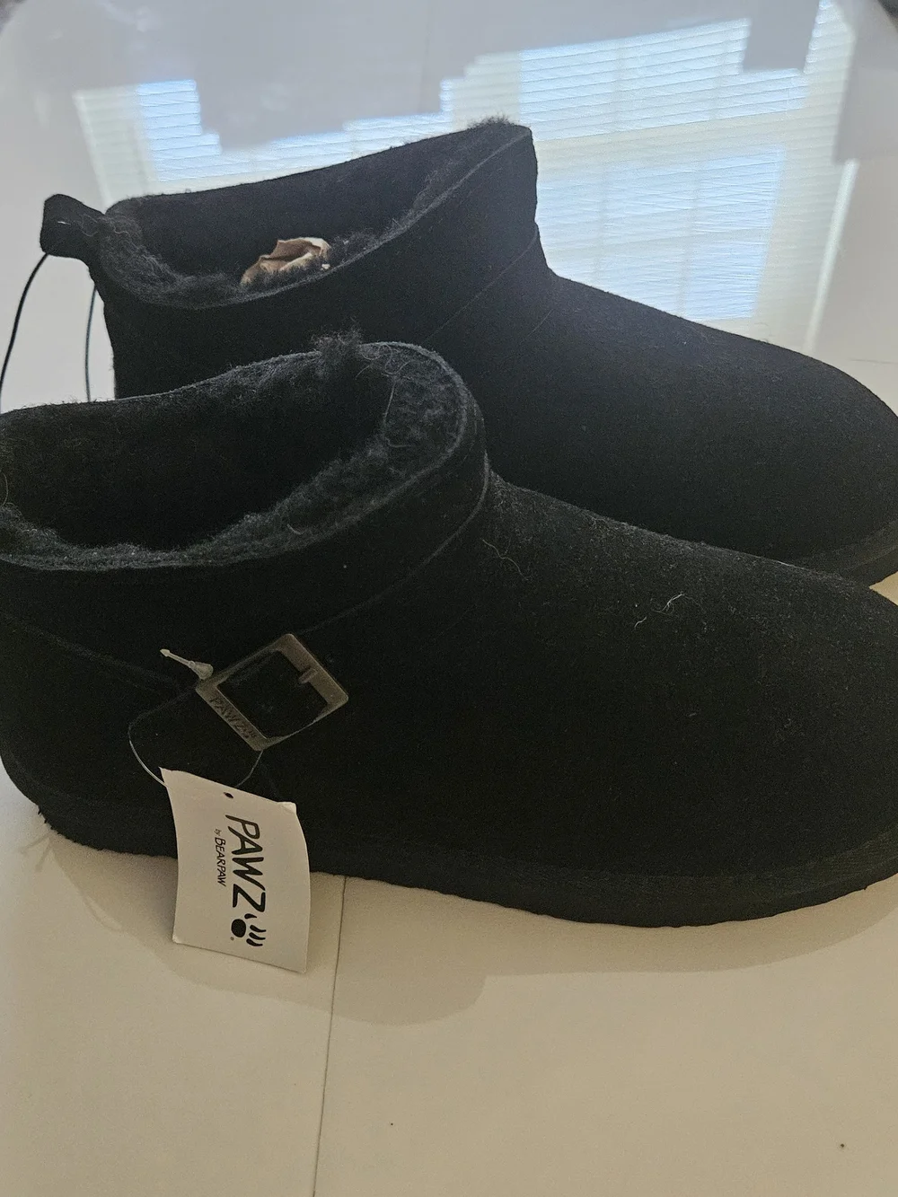 PAWZ Black Cozy Fleece-Lined Slip-On Amy Boots NWT